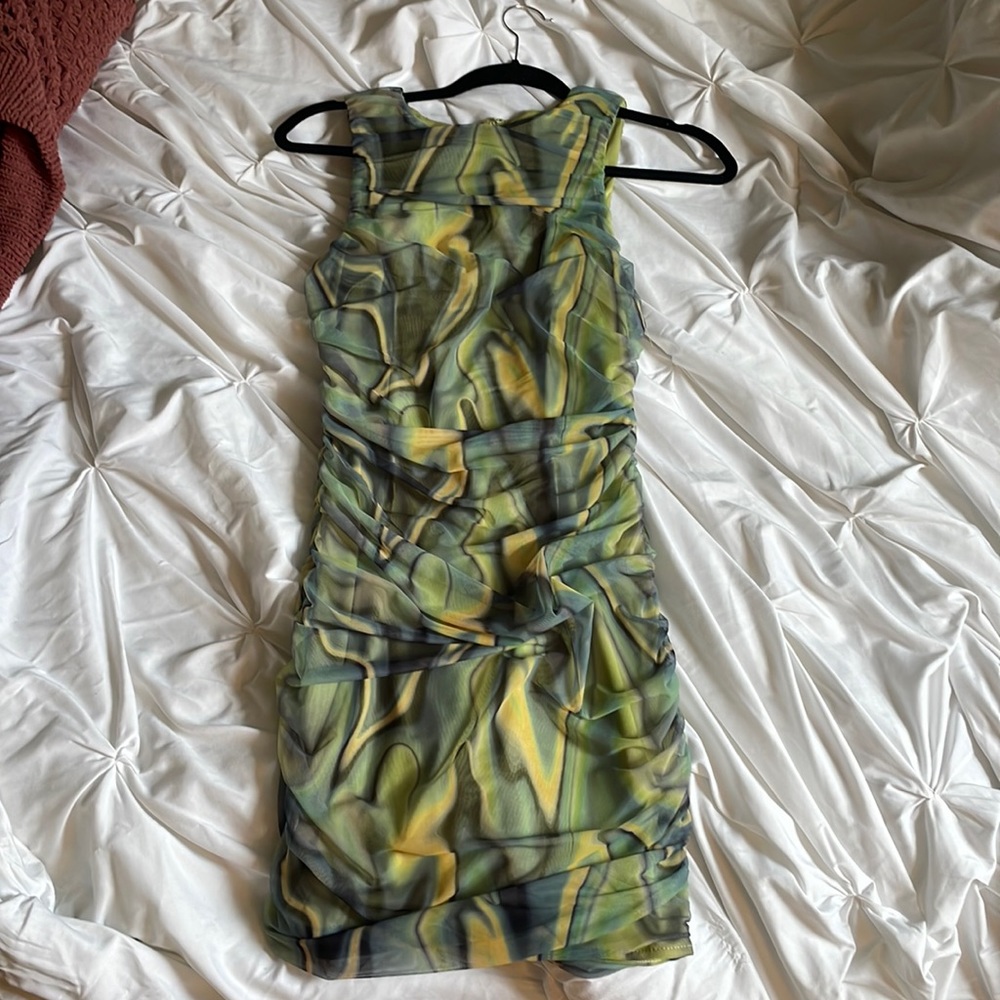 Green mini dress
